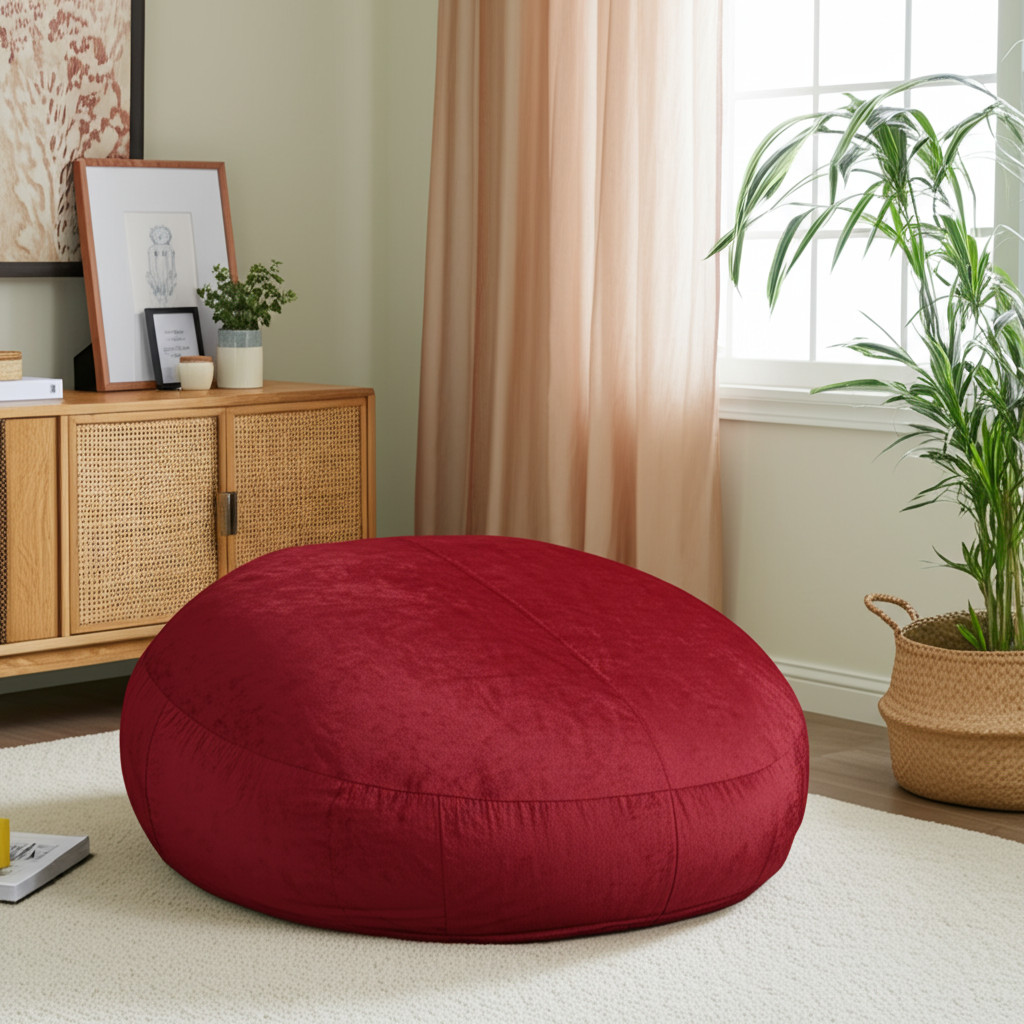 546902 72 in. Cinnabar Microsuede Bean Bag Chair