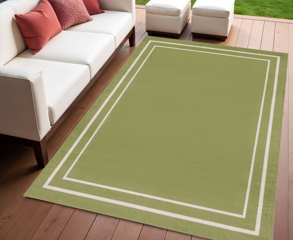 545509 4 x 6 ft. Green & Ivory Indoor & Outdoor Rectangle Area Rug