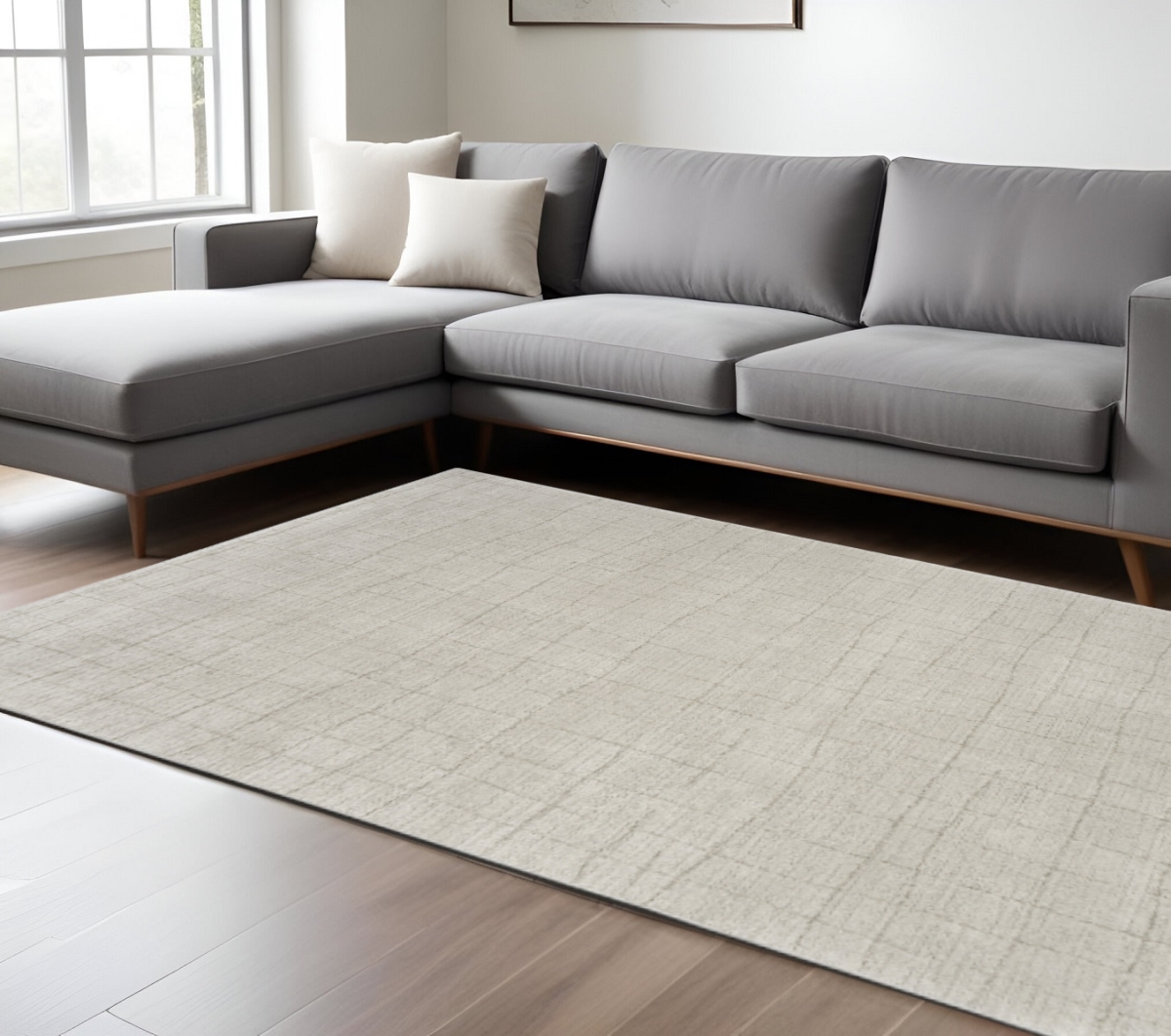 533409 6 x 9 ft. Beige & Gray Abstract Rectangle Area Rug