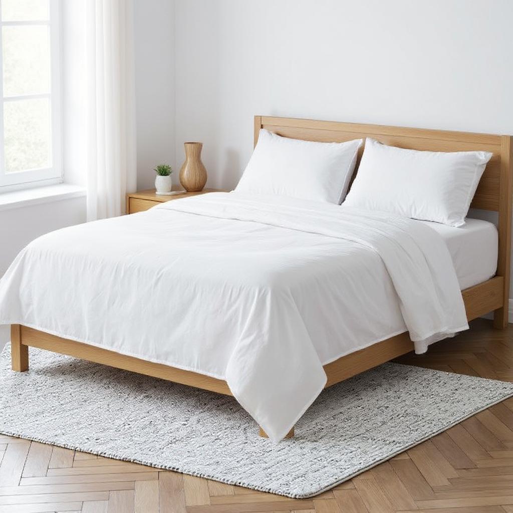 520758 White Linen King Flat Sheet