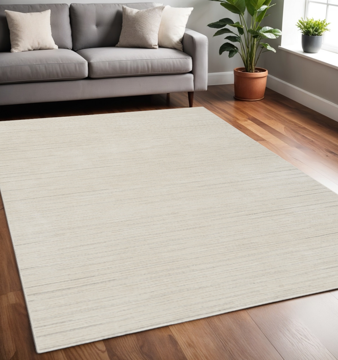 533404 5 x 7 ft. Gray & Ivory Abstract Rectangle Area Rug
