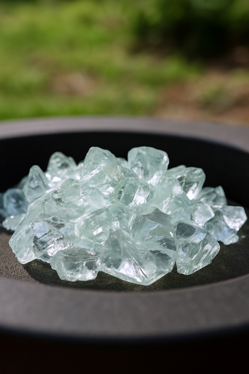 479094 Clear Round Reflective Fire Pit Glass