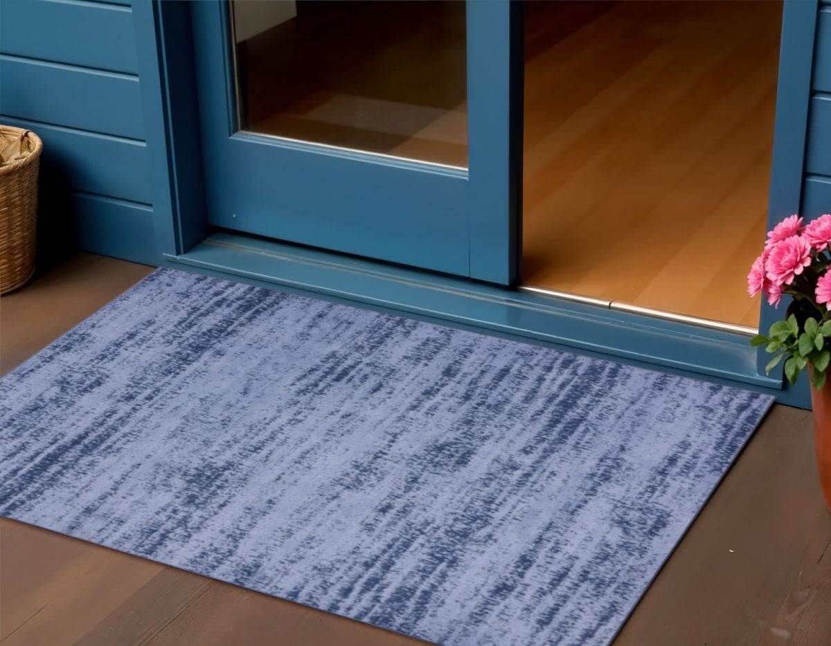 545949 2 x 4 ft. Denim Blue & Navy Blue Abstract Indoor & Outdoor Rectangle Area Rug