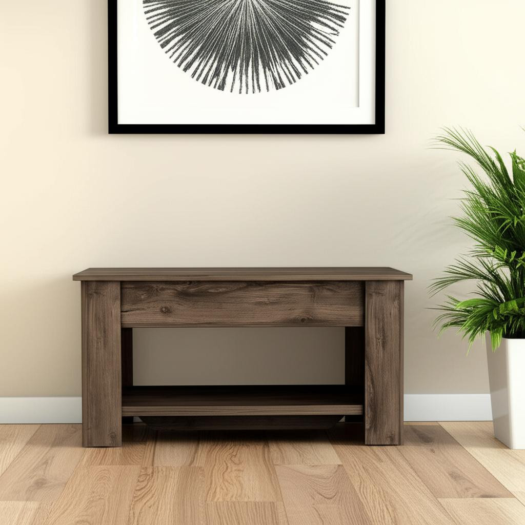 535166 40 in. Dark Brown Storage Bench with Flip Top