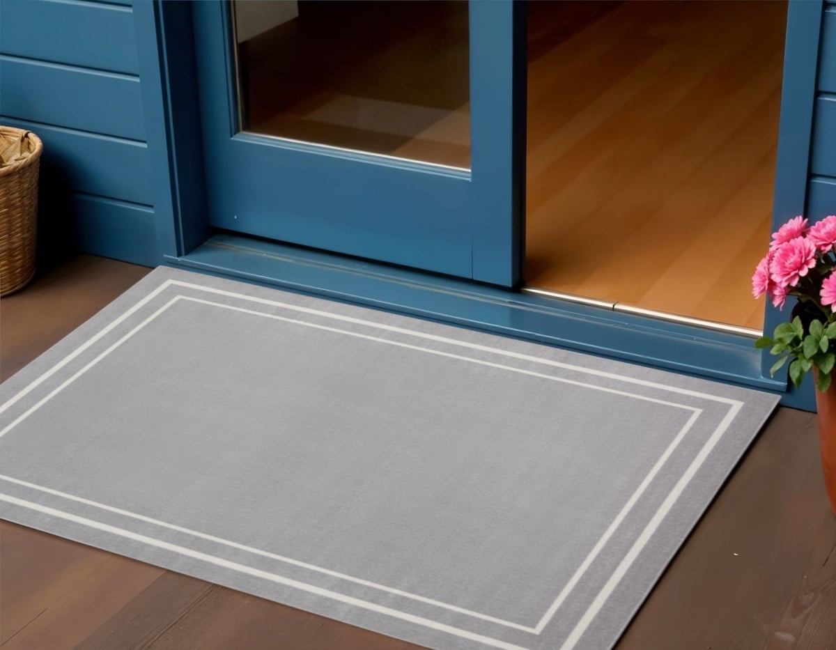 545964 3 x 5 ft. Gray & Ivory Indoor & Outdoor Rectangle Area Rug