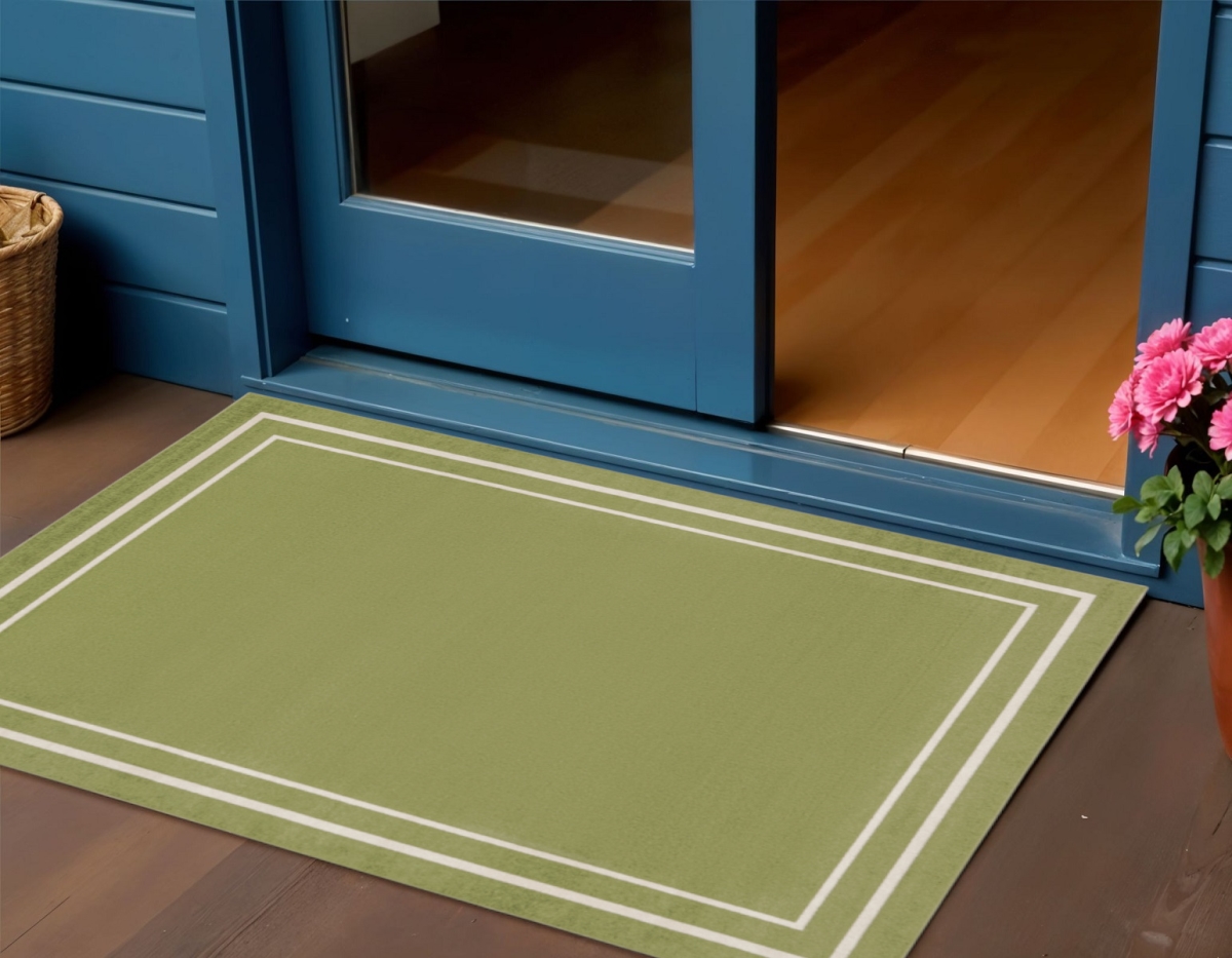 545955 3 x 5 ft. Green & Ivory Indoor & Outdoor Rectangle Area Rug