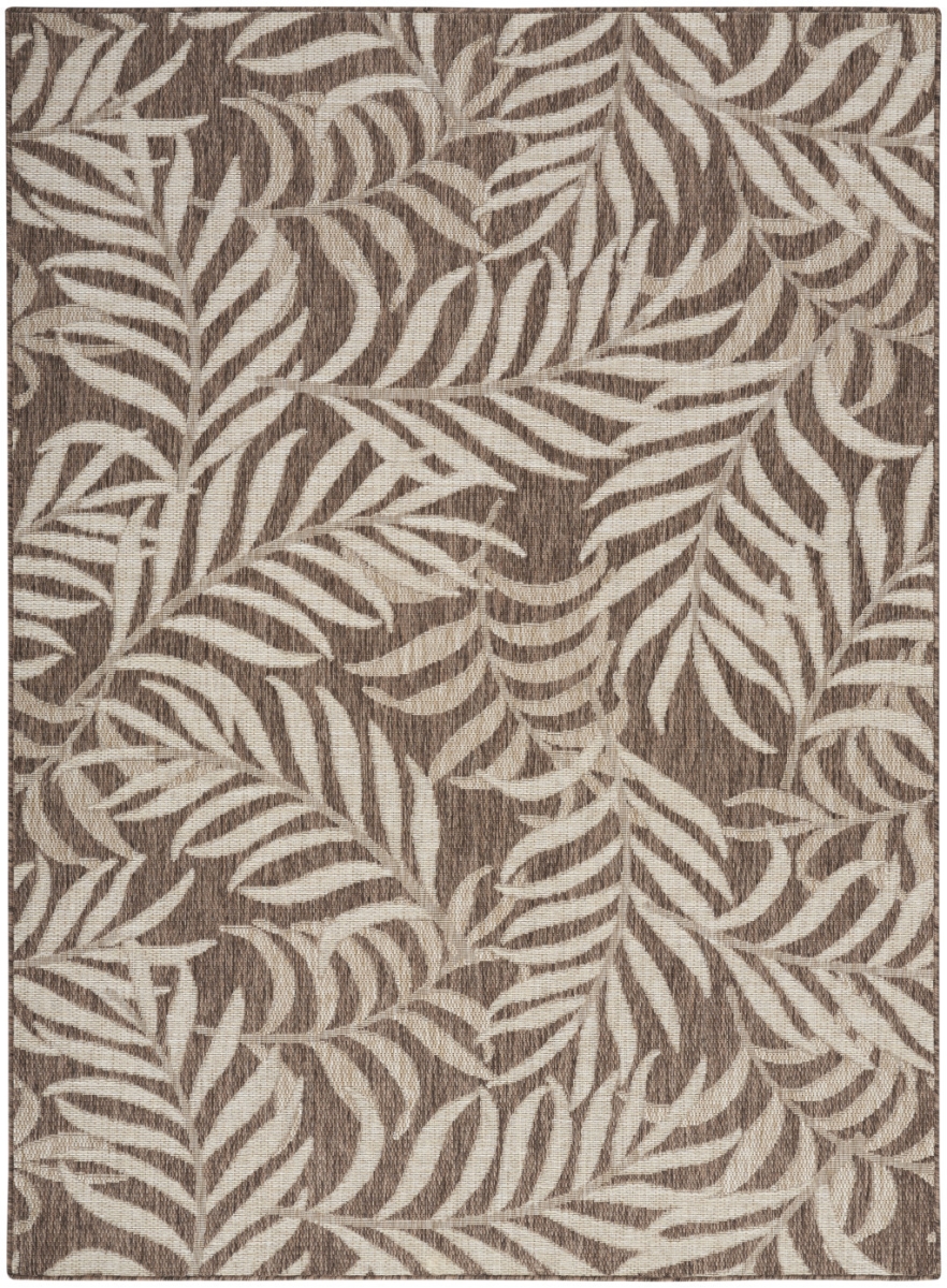 550159 6 x 9 ft. Brown & Ivory Palm Leaf Indoor & Outdoor Rectangle Area Rug