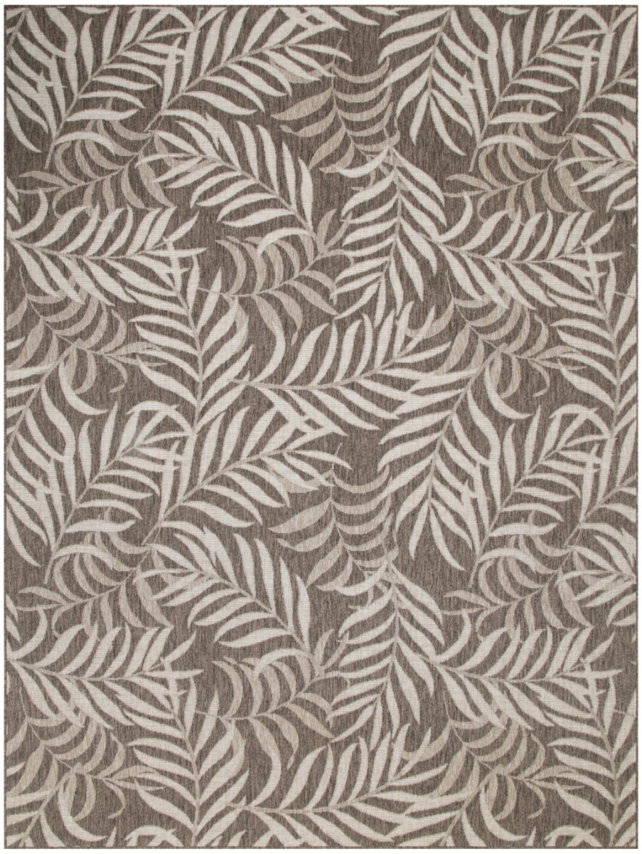 550208 8 x 10 ft. Brown & Ivory Palm Leaf Indoor & Outdoor Rectangle Area Rug