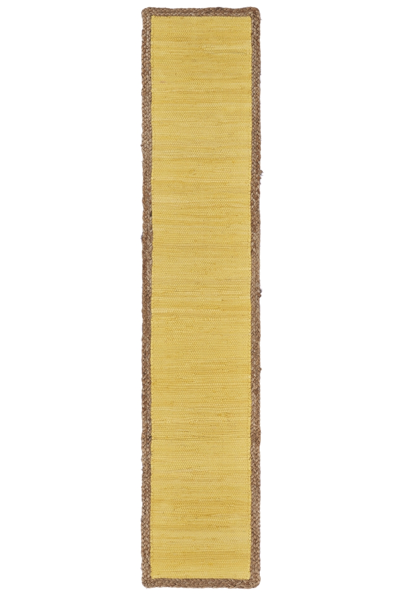 Picture of HomeRoots 517413 72 in. Yellow & Natural Cotton & Jute Table Runner