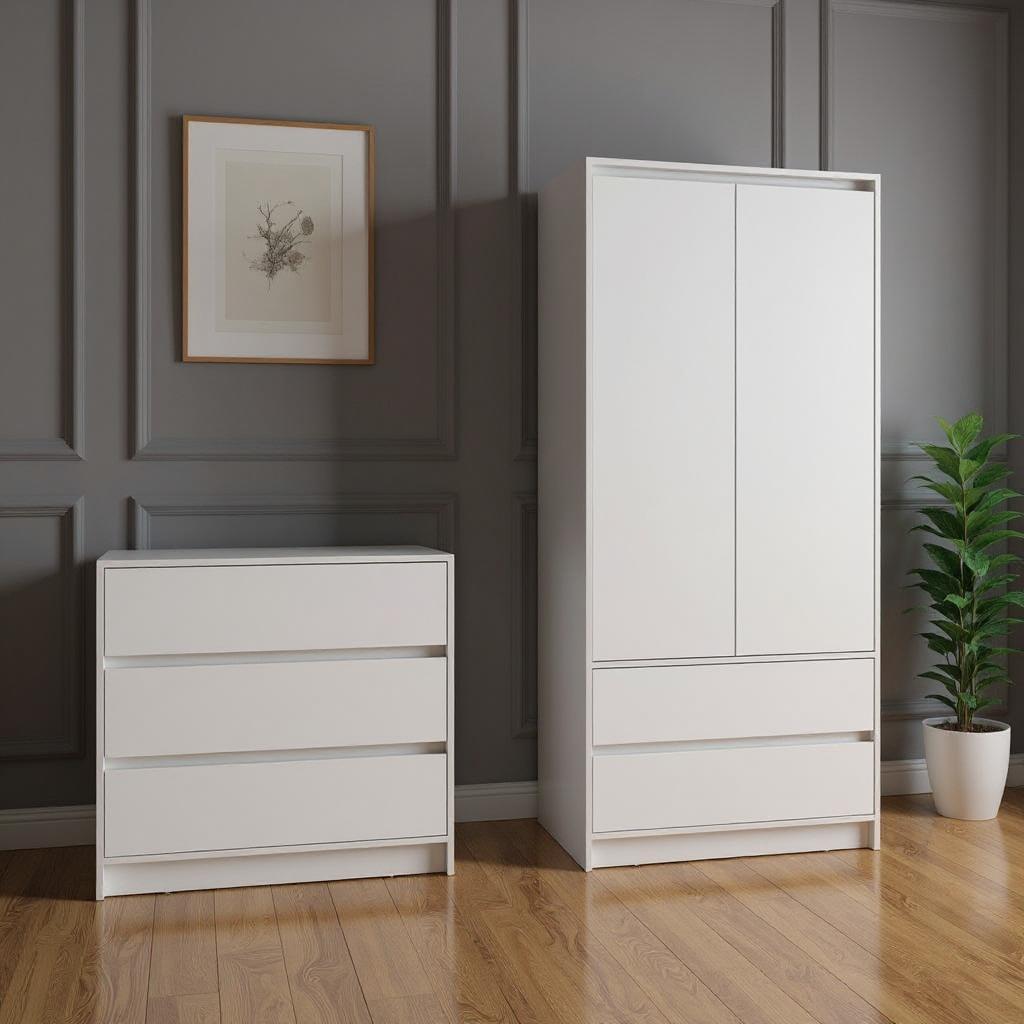 526357 2 Piece White Bedroom Set