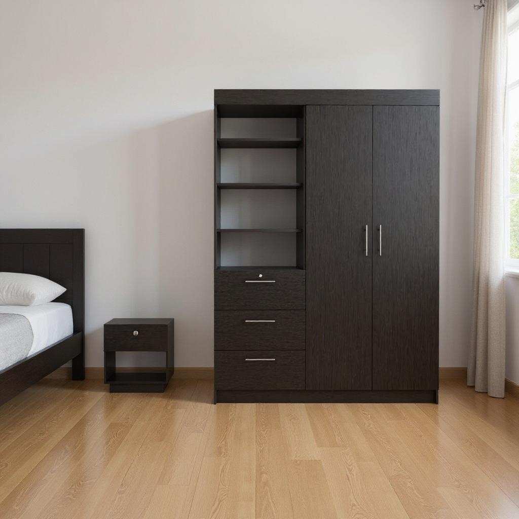 526363 2 Piece Black Bedroom Set