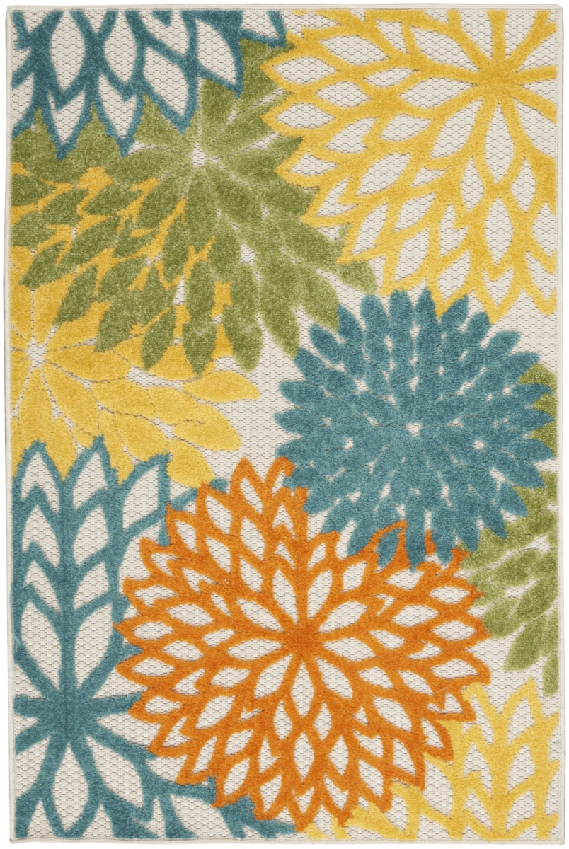 545039 3 x 5 ft. Multi Color Floral Indoor & Outdoor Rectangle Area Rug