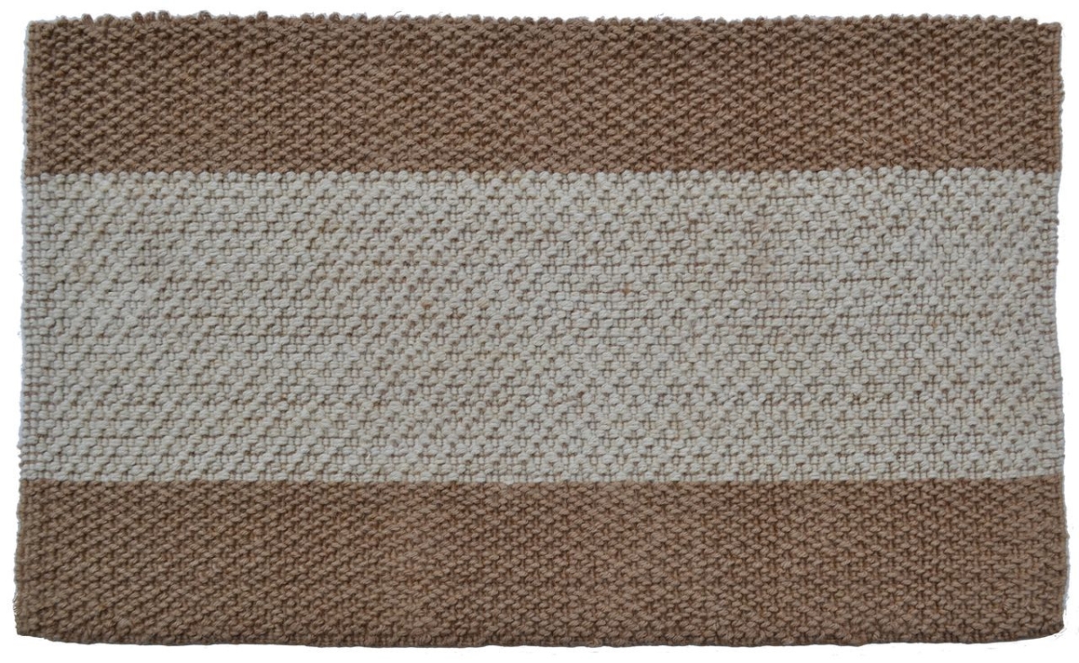 642831 2 x 3 ft. Brown & Beige Jute Striped Hand Woven Rectangle Area Rug
