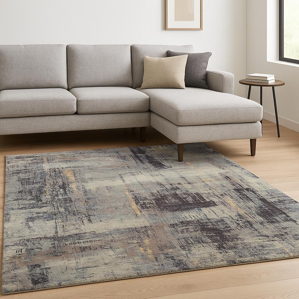 569467 8 x 10 ft. Purple Abstract Hand Knotted Rectangle Area Rug