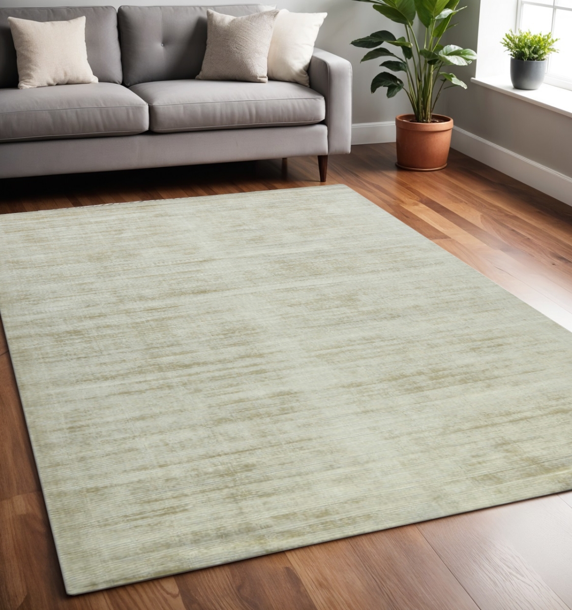 570238 5 x 8 ft. Sand & Ivory Abstract Hand Woven Rectangle Area Rug