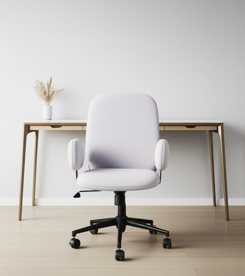 556768 Beige & Black Adjustable Height Swivel Rolling Office Chair