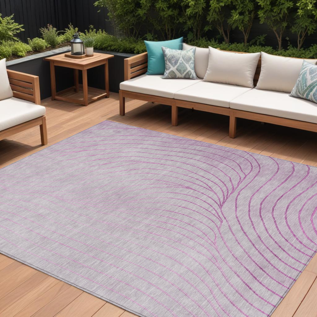 631753 9 x 12 ft. Blush & Silver Abstract Washable Indoor & Outdoor Rectangle Area Rug