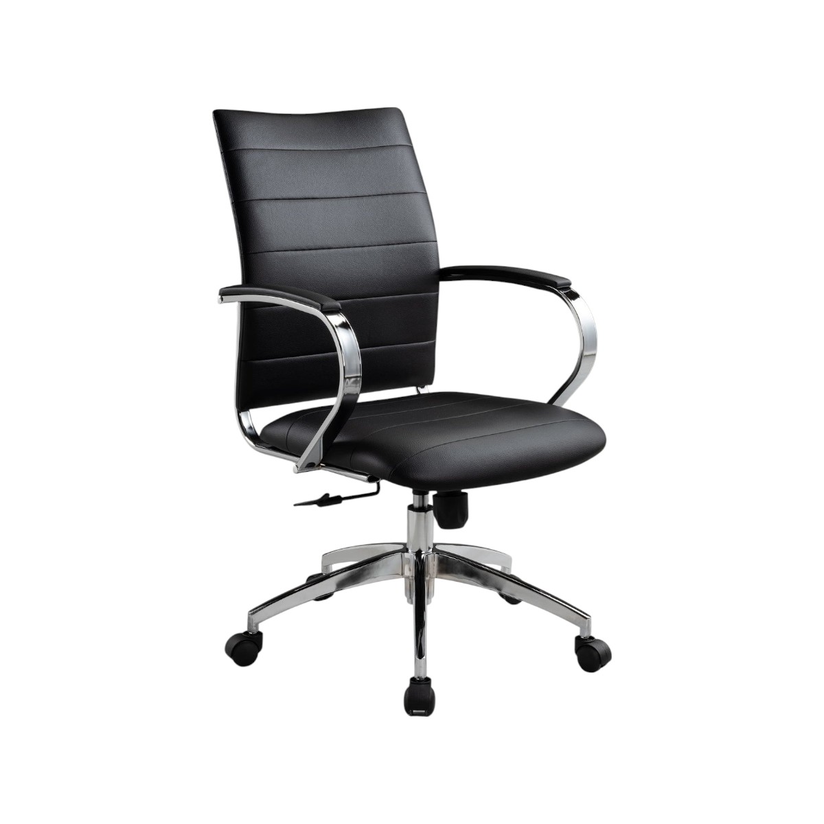 554027 Black & Silver Adjustable Height Swivel Rolling Office Chair