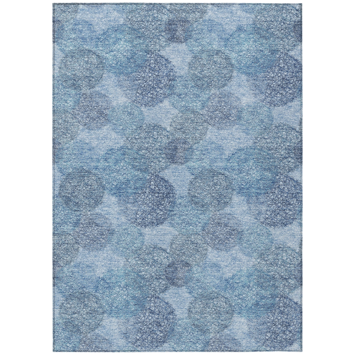 614659 3 x 5 ft. Denim Blue Navy Blue & Ivory Polka Dot Washable Indoor & Outdoor Rectangle Area Rug