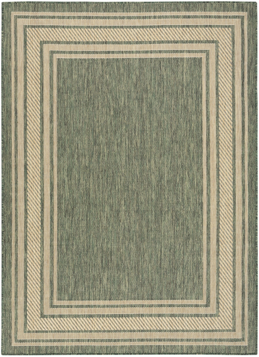572771 5 x 7 ft. Geometric Indoor Outdoor Rectangle Area Rug, Green