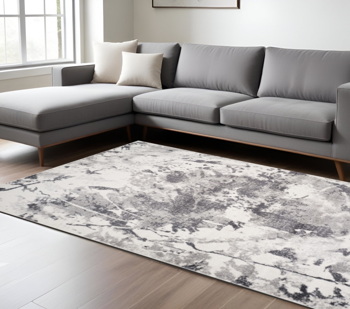 571001 9 x 12 ft. Ivory & Gray Abstract Rectangle Area Rug