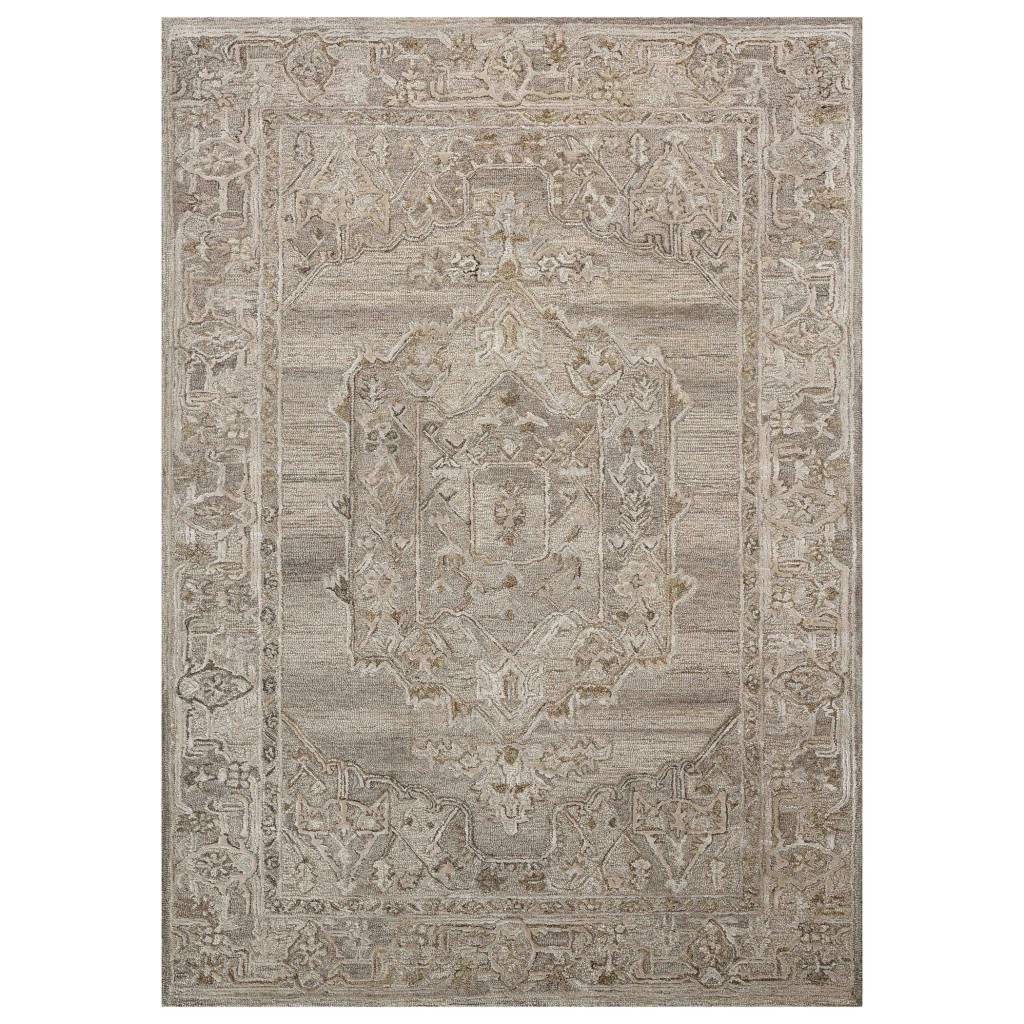 570596 4 x 6 ft. Brown & Beige Wool Oriental Hand Tufted Rectangle Area Rug