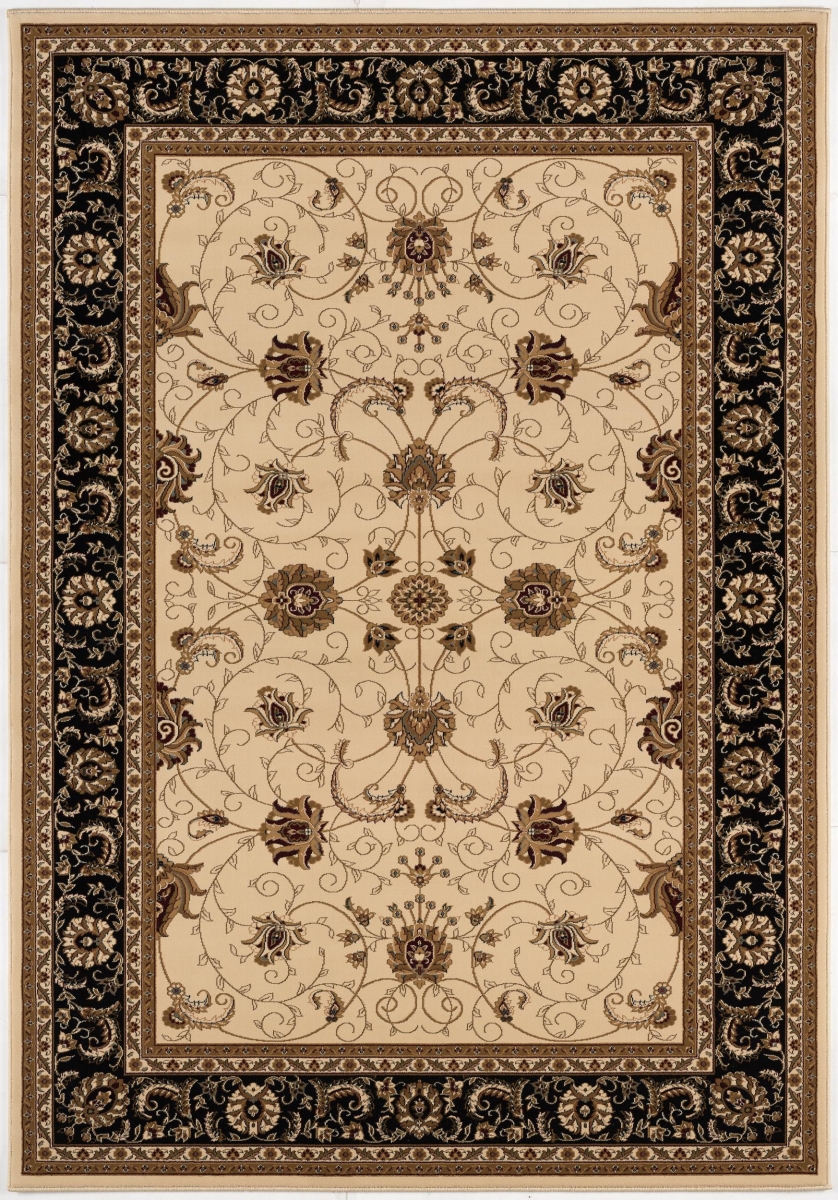 610345 2 ft. x 2 ft. Beige Black & Brown Oriental Square Rug