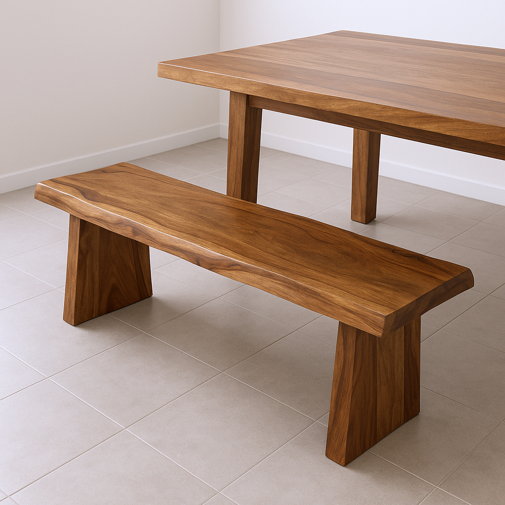 565287 18 x 68 x 18 in. Brown Solid Wood Live Edge Dining Bench