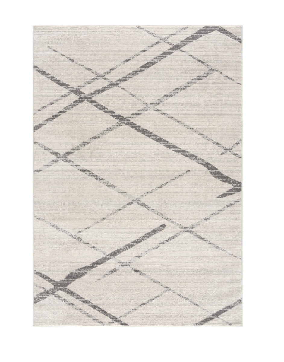 635276 2 x 5 ft. Beige & Gray Abstract Rectangle Area Rug