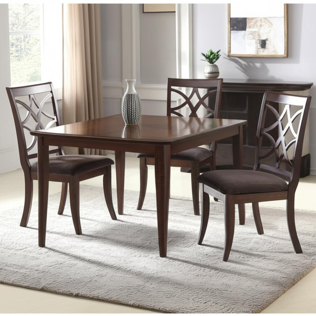 573373 42 x 26 x 22 in. Brown & Dark Brown Upholstered Microfiber Dining Side Chair - Set of 2