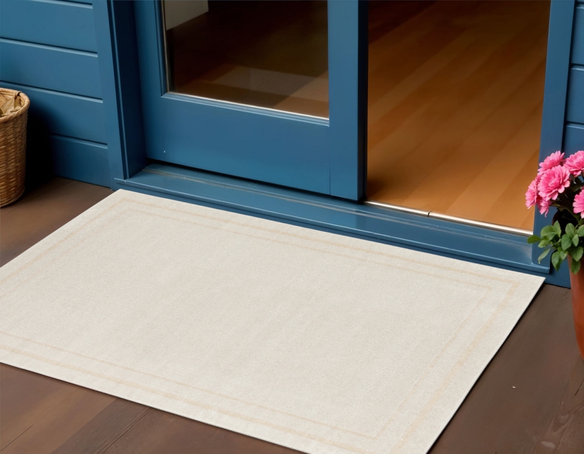 572344 3 x 5 ft. Ivory & Gold Indoor & Outdoor Rectangle Area Rug