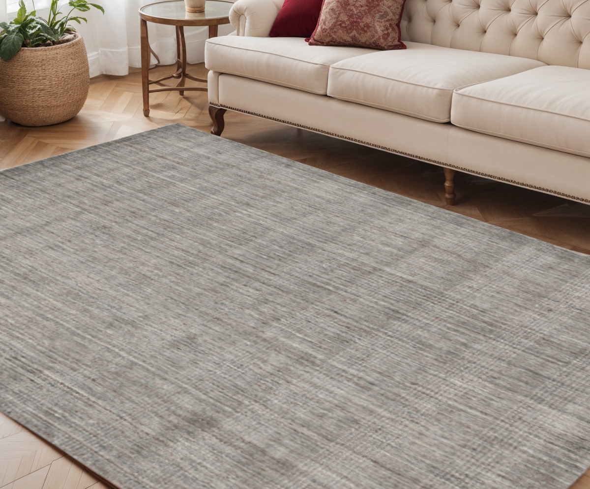 570472 5 x 8 ft. Gray & Light Brown Wool Abstract Hand Woven Rectangle Area Rug