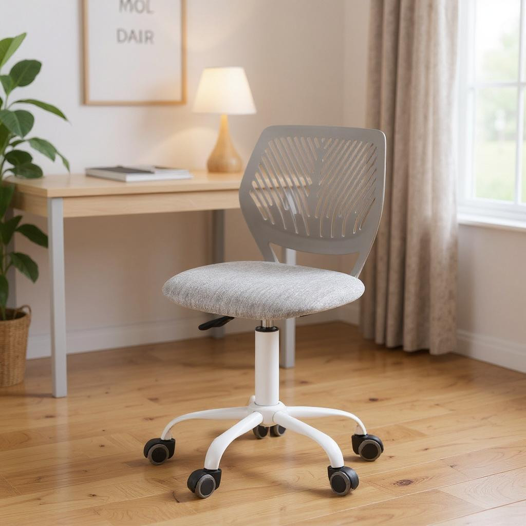 568080 Gray & Black Adjustable Height Swivel Rolling Office Chair