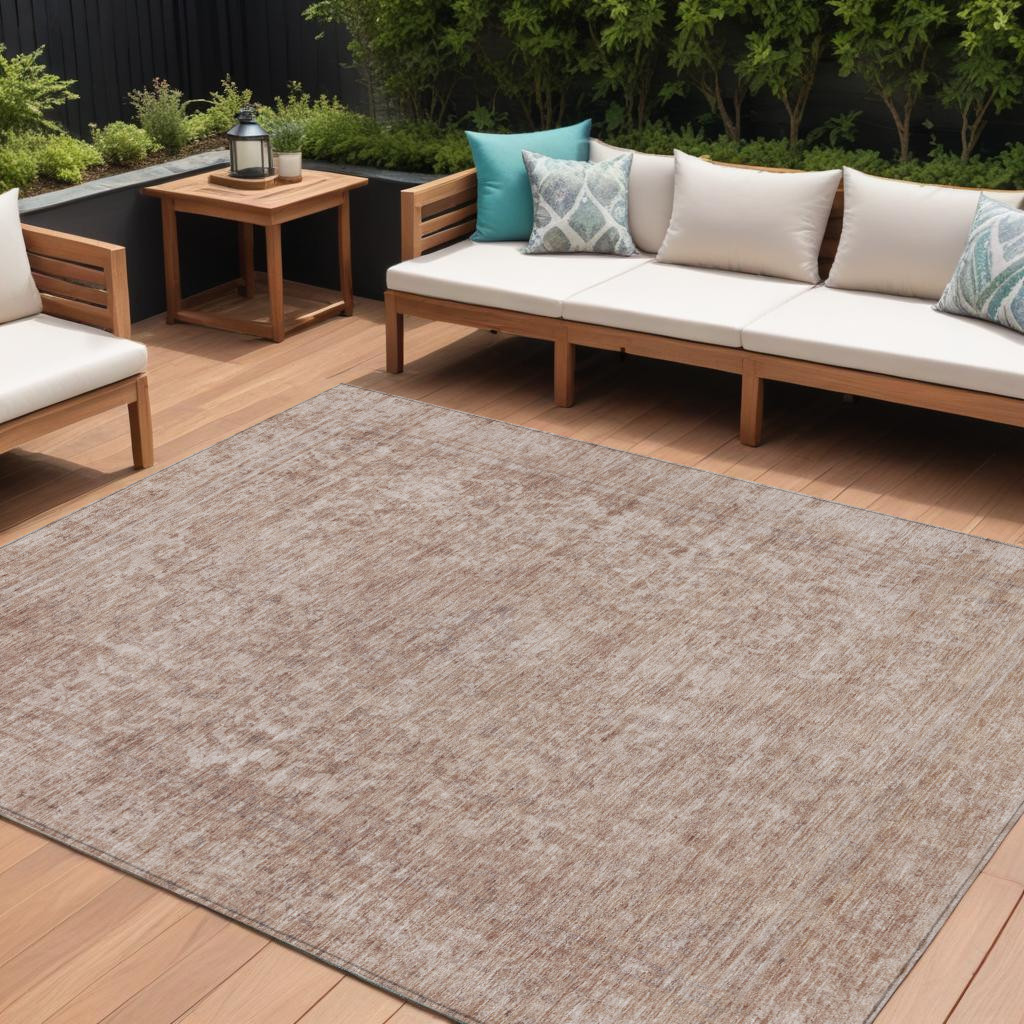 616008 9 x 12 ft. Copper & Beige Abstract Washable Indoor & Outdoor Rectangle Area Rug