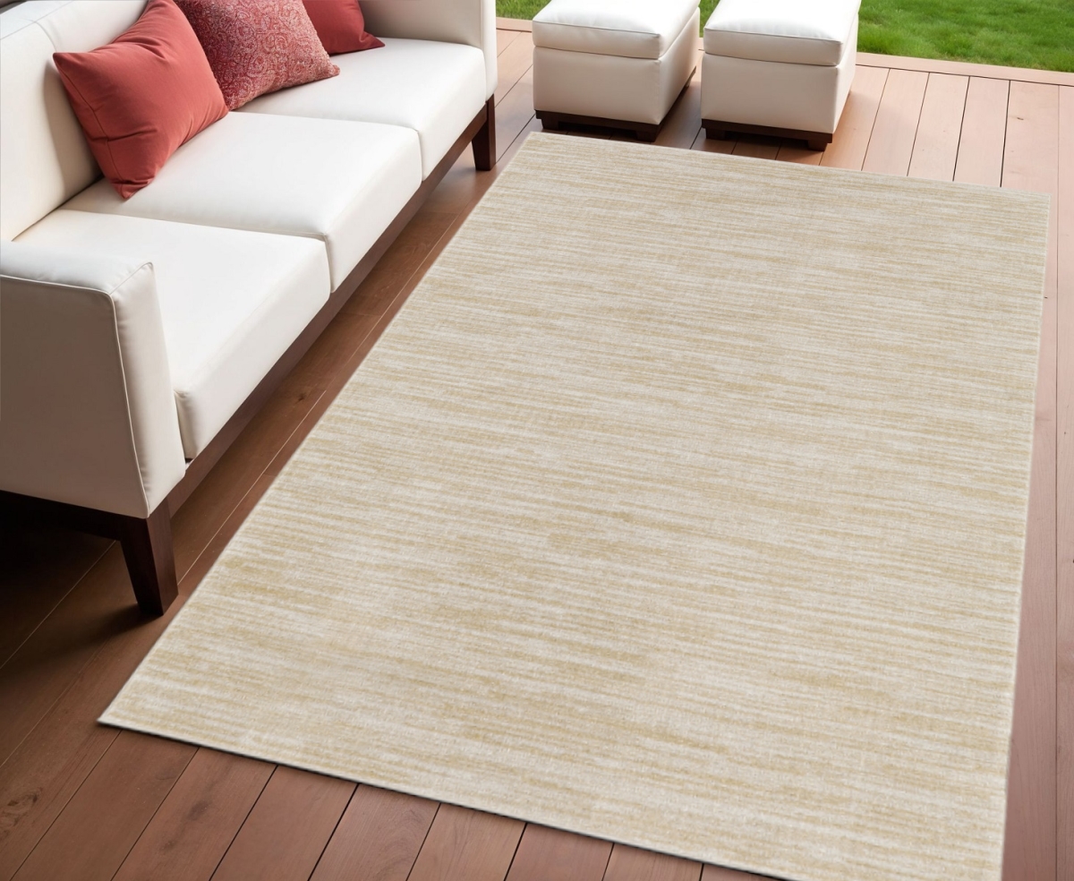 572552 4 x 6 ft. Ivory & Gold Abstract Indoor & Outdoor Rectangle Area Rug