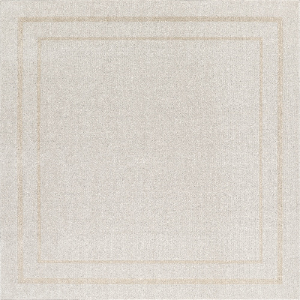 573202 9 ft. Ivory & Gold Square Indoor & Outdoor Area Rug
