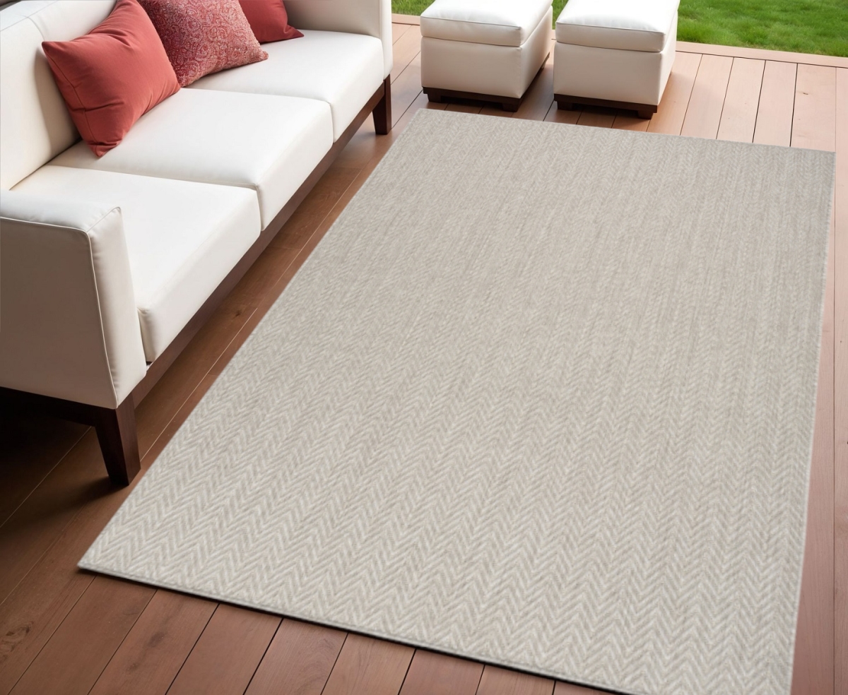 572631 4 x 6 ft. Gray Geometric Indoor & Outdoor Rectangle Area Rug