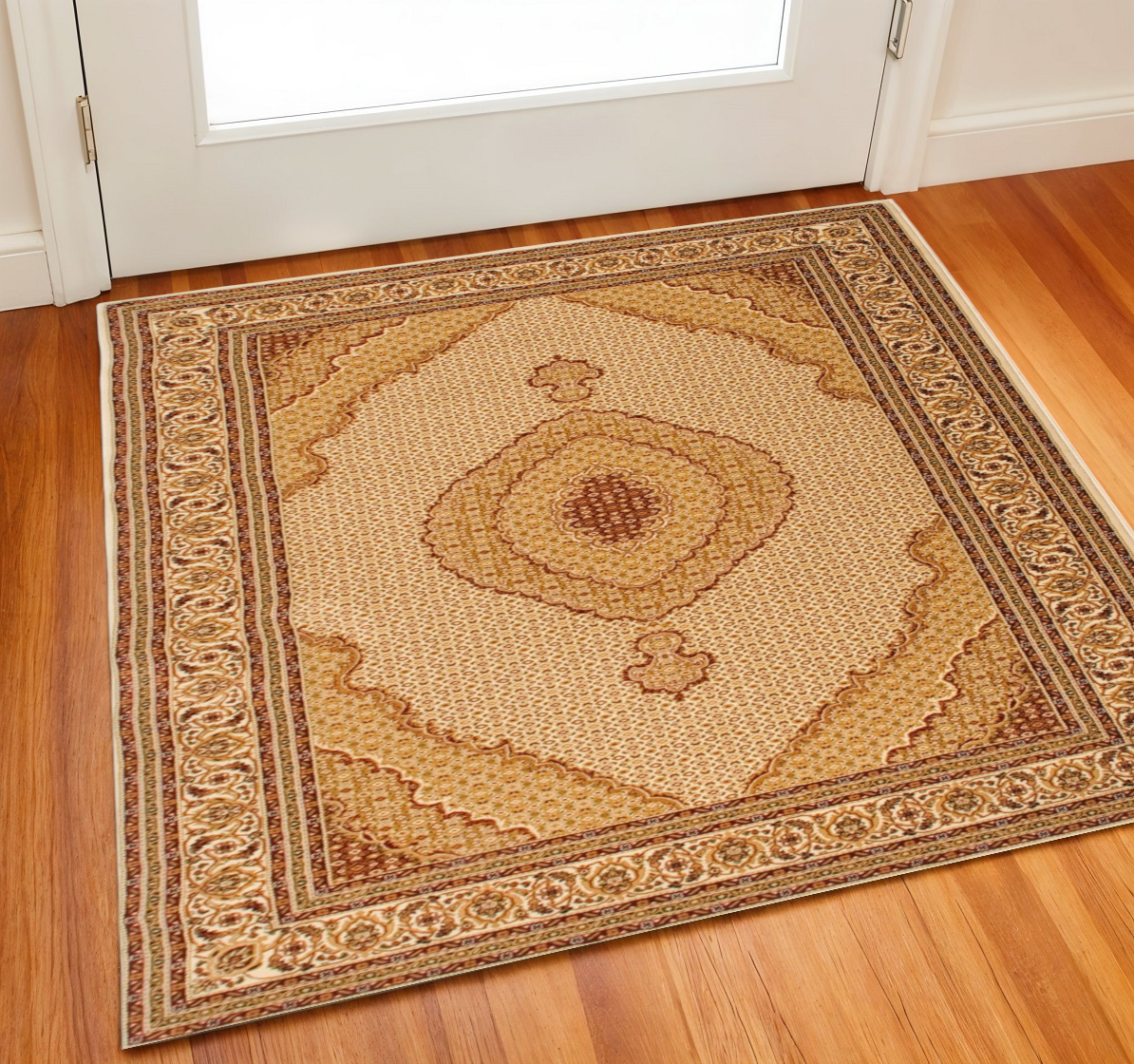 610337 2 x 2 ft. Red & Beige Oriental Square Rug