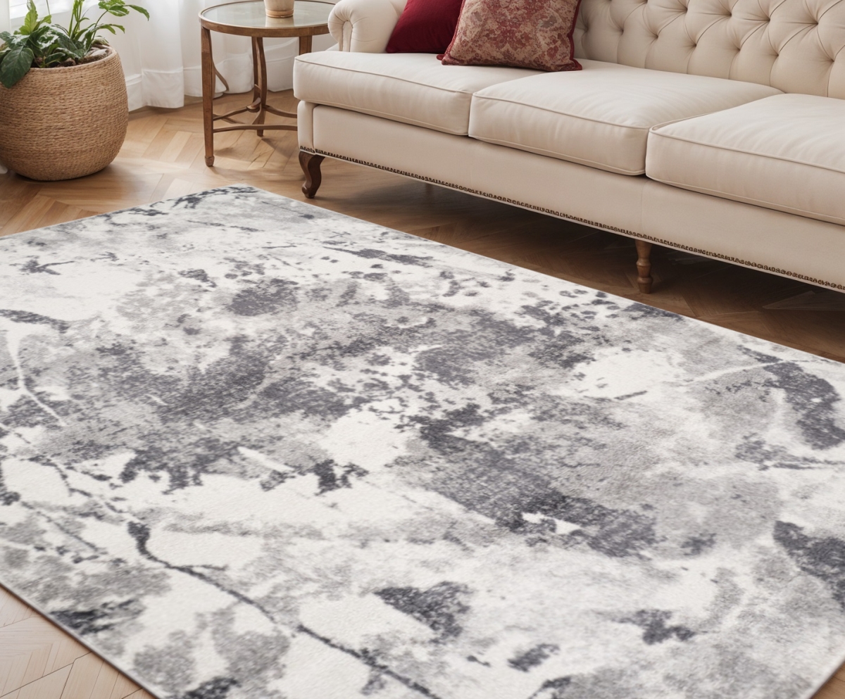 570998 5 x 8 ft. Ivory & Gray Abstract Rectangle Area Rug
