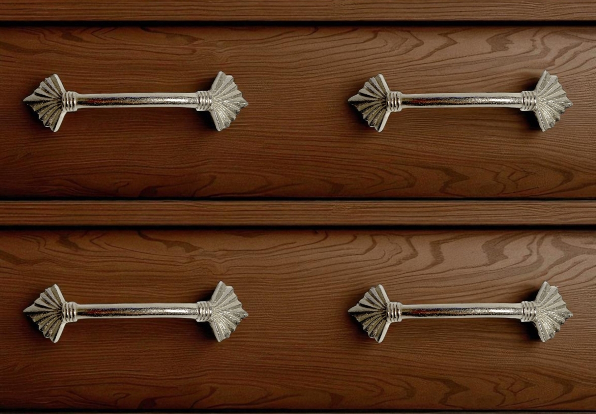 635774 Silver Metal Drawer Pull Knobs - Set of 6