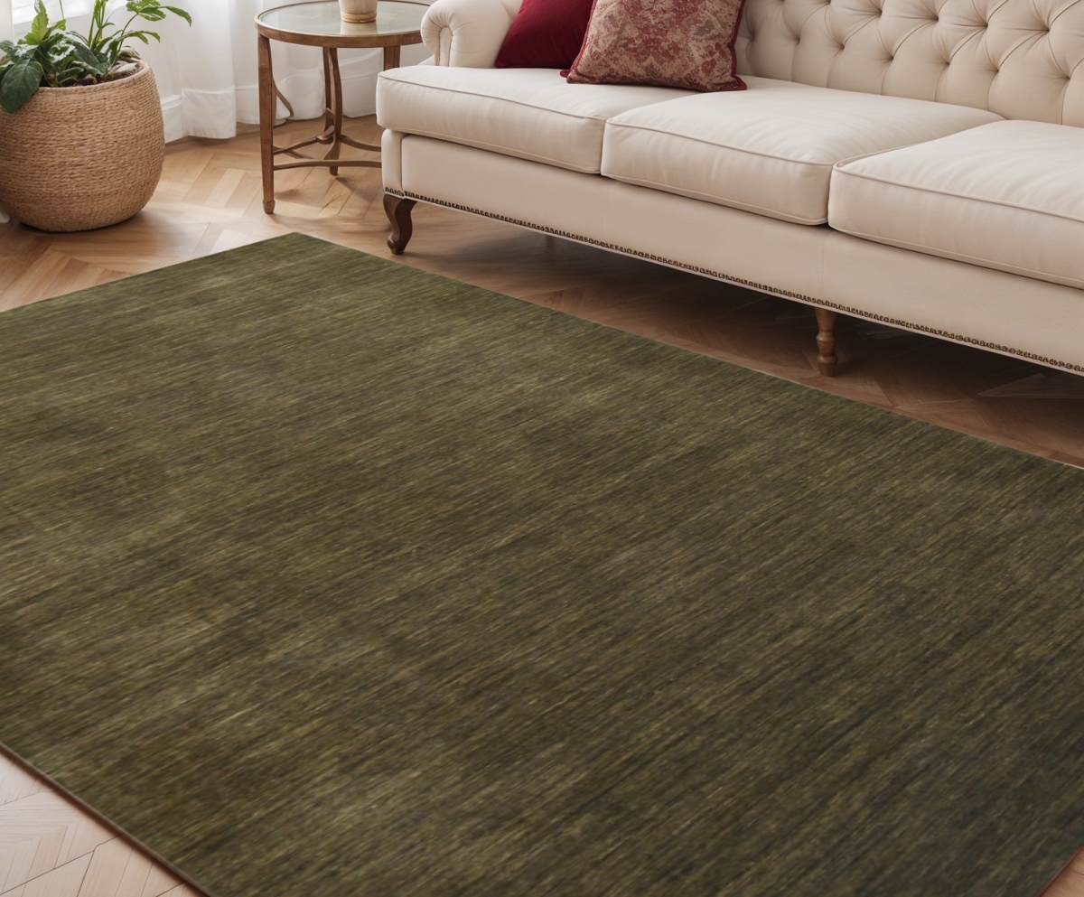 570632 5 x 8 ft. Brown Wool Hand Woven Rectangle Area Rug