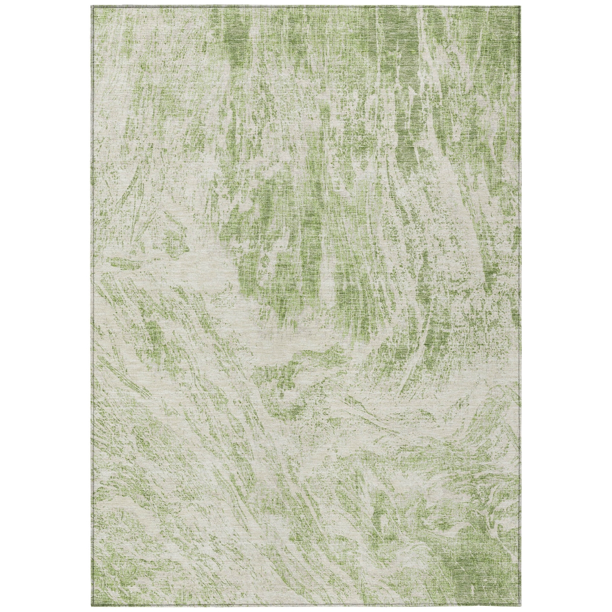 614263 3 x 5 ft. Sage & Ivory Abstract Washable Indoor & Outdoor Rectangle Area Rug