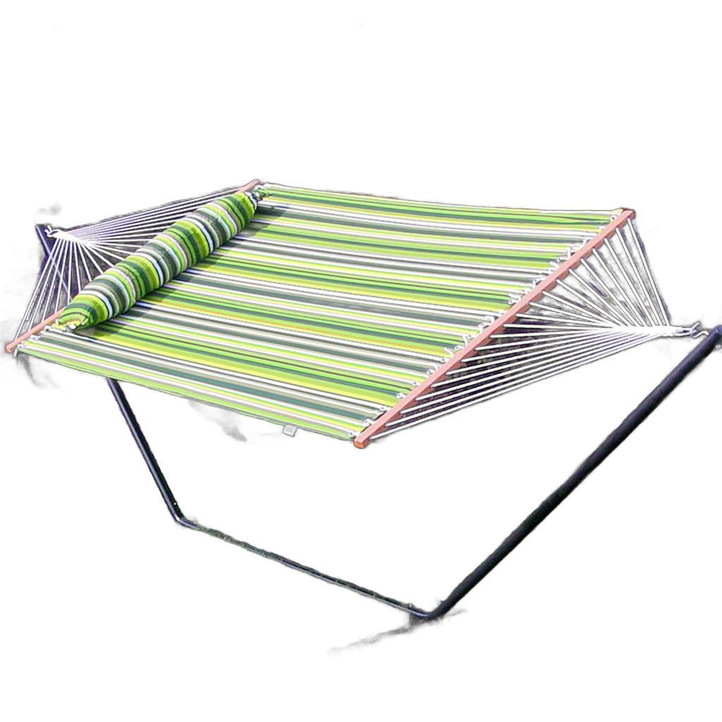 643965 Striped Double Hammock, Green & Yellow