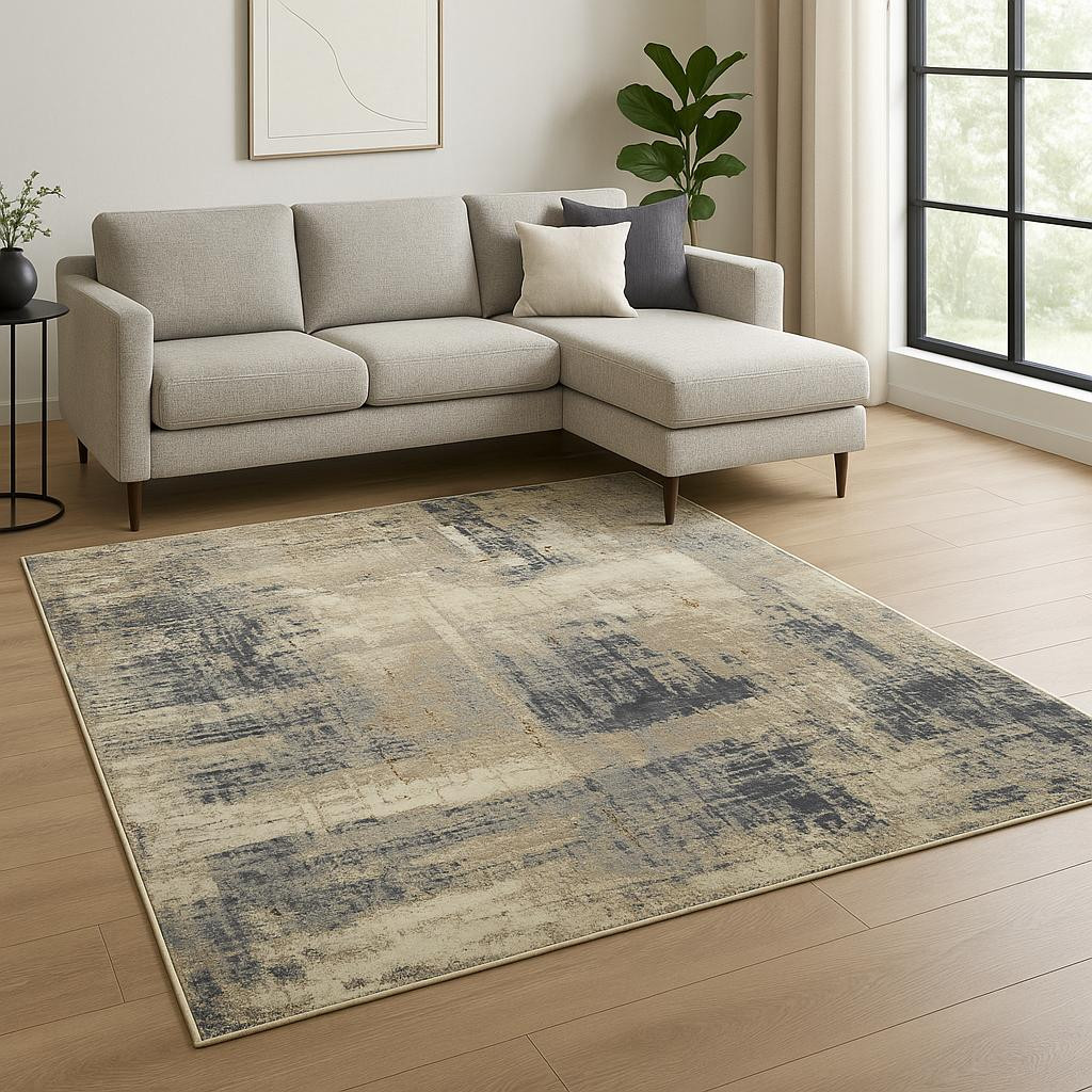 569466 8 x 10 ft. Brown Abstract Hand Knotted Rectangle Area Rug