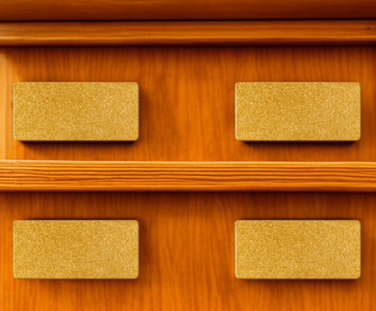 635805 Brown Stone Drawer Pull Knobs - Set of 6
