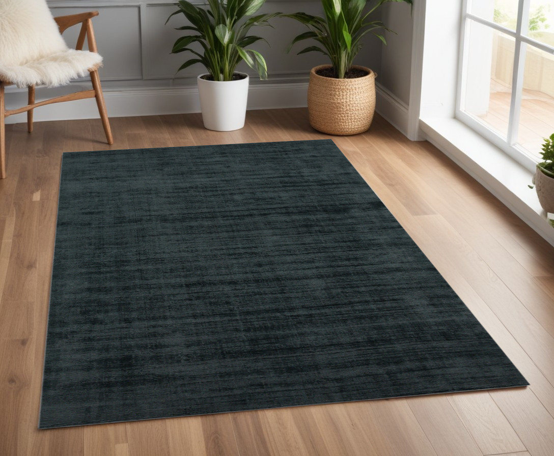 570219 4 x 6 ft. Charcoal & Black Abstract Hand Woven Rectangle Area Rug