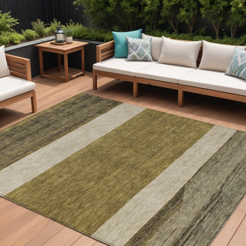 615257 8 x 10 ft. Coffee Ivory & Gray Abstract Washable Indoor & Outdoor Rectangle Area Rug