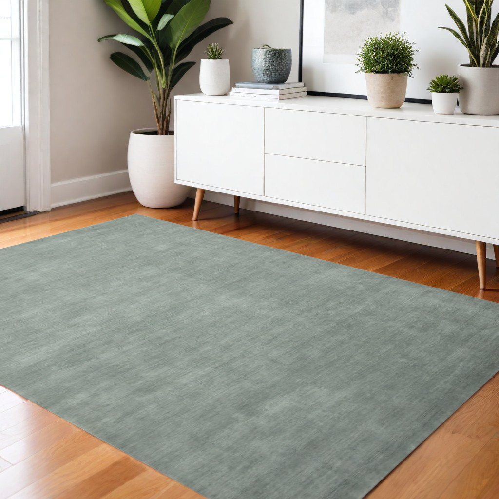 570643 4 x 6 ft. Wool Hand Woven Rectangle Area Rug, Gray