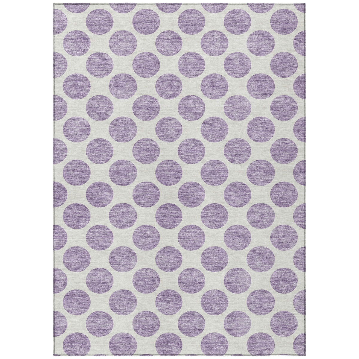 614911 3 x 5 ft. Lavender & Ivory Polka Dot Washable Indoor & Outdoor Rectangle Area Rug
