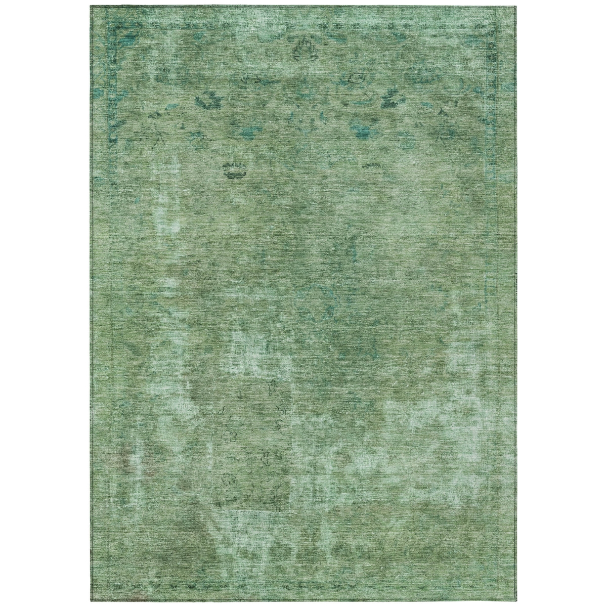 615509 8 x 10 ft. Sage & Mint Green Abstract Washable Indoor & Outdoor Rectangle Area Rug